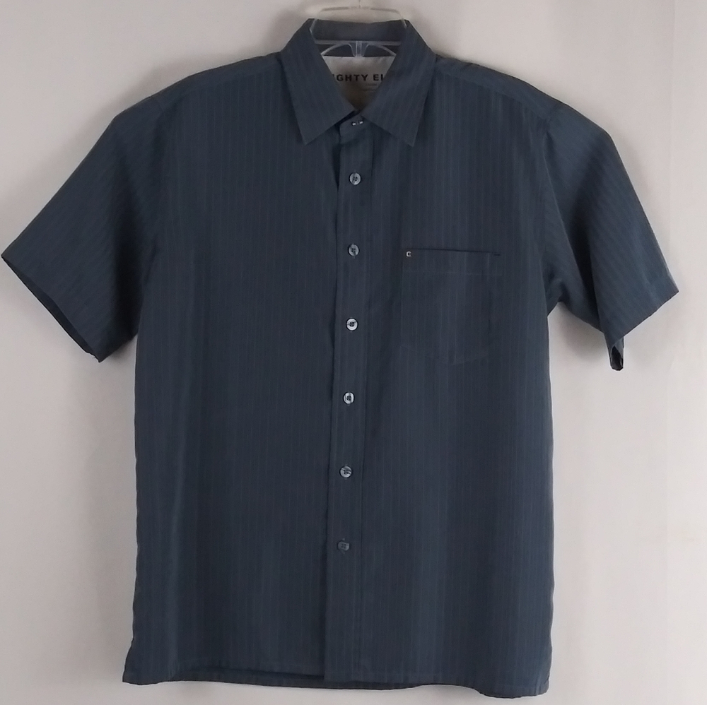 Eighty Eight stripe navy button shirt men size S.